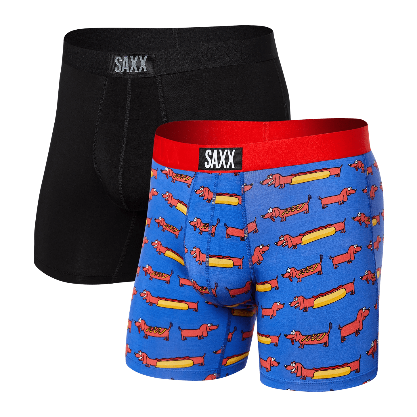 Saxx Vibe Boxers - Weiner Dog / Black (2 Pack)