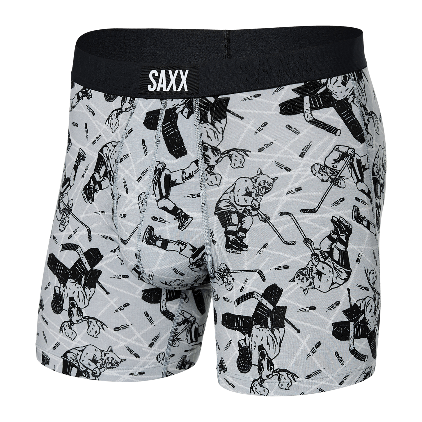 Saxx Vibe Boxers - Wild Slapshot - Liner Grey