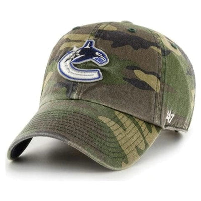 Vancouver Canucks 47 Brand NHL Camo Clean Up Adjustable Hat - The Hockey Shop Source For Sports
