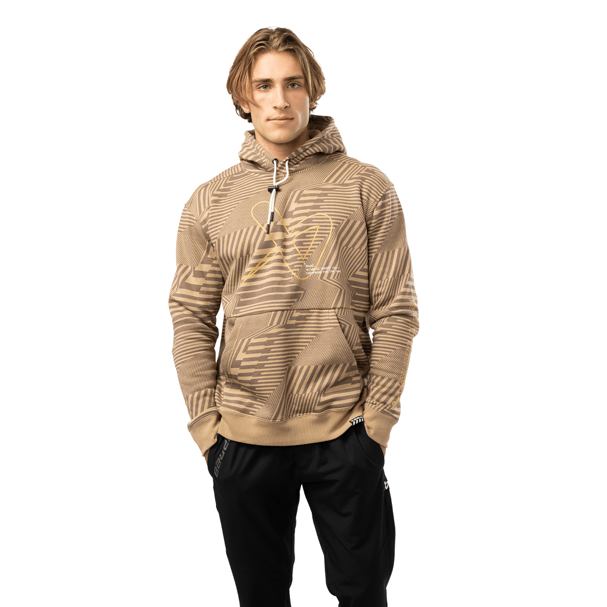 Bauer Printed Fleece Mens Pullover Hoody - TheHockeyShop.com