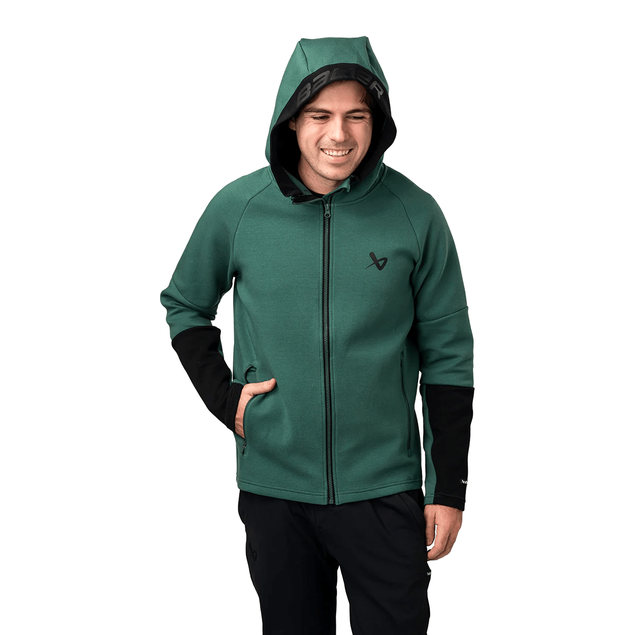 Bauer FLC Colour Block Full Zip - Green - TheHockeyShop.com