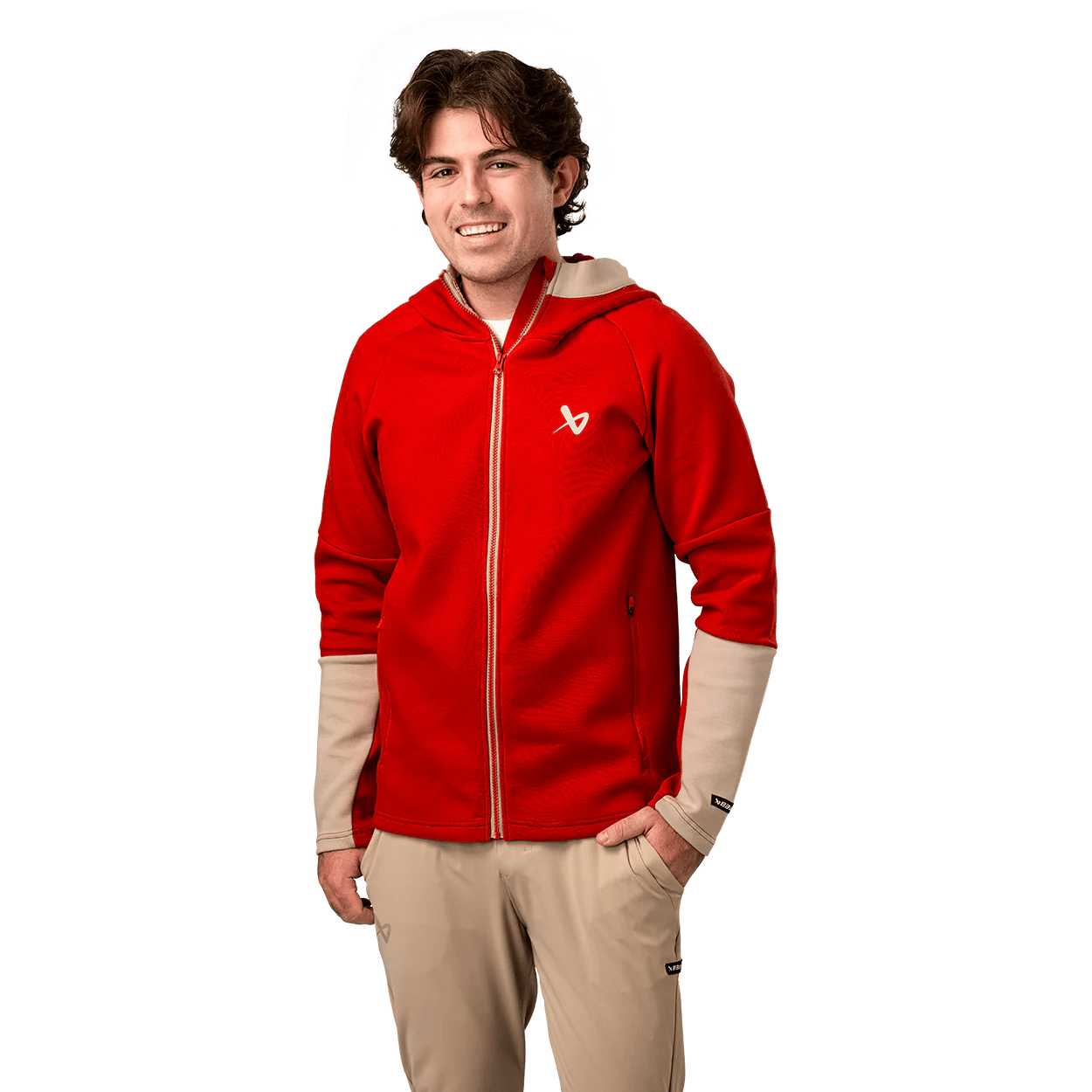 Bauer FLC Colour Block Full Zip - Red - TheHockeyShop.com