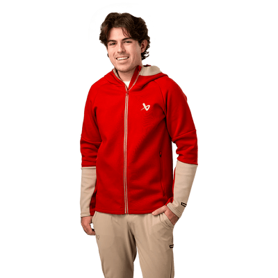 Bauer FLC Colour Block Full Zip - Red - TheHockeyShop.com