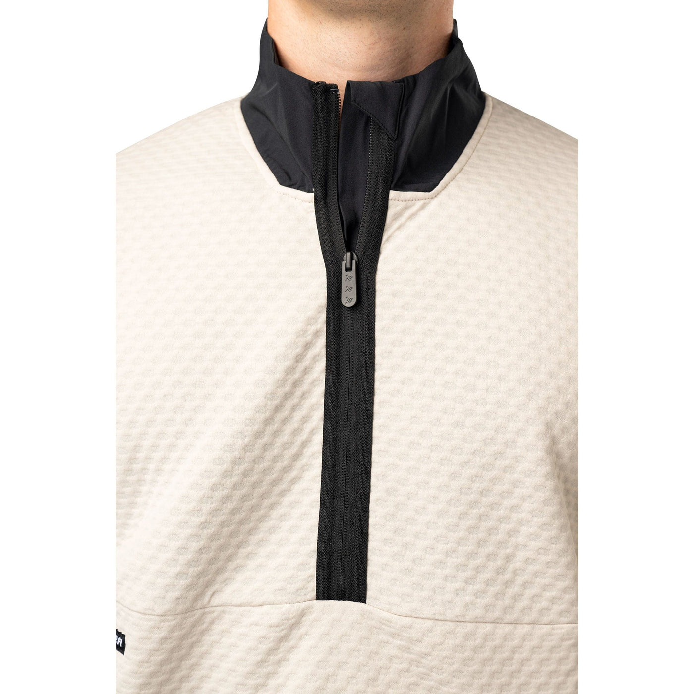 Bauer FLC Textured 1/2 Zip Mens Hoody - Beige - TheHockeyShop.com