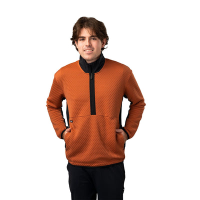 Bauer FLC Textured 1/2 Zip Mens Hoody - Clay - TheHockeyShop.com