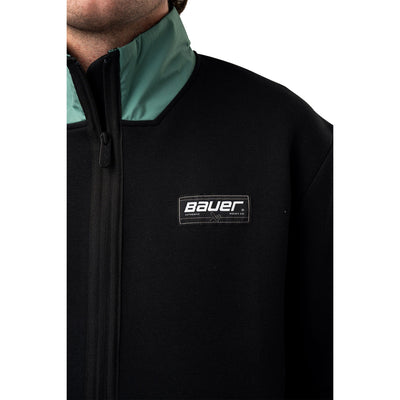 Bauer Knit Mix Half Zip - Black/Teal - TheHockeyShop.com