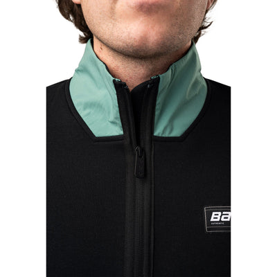 Bauer Knit Mix Half Zip - Black/Teal - TheHockeyShop.com