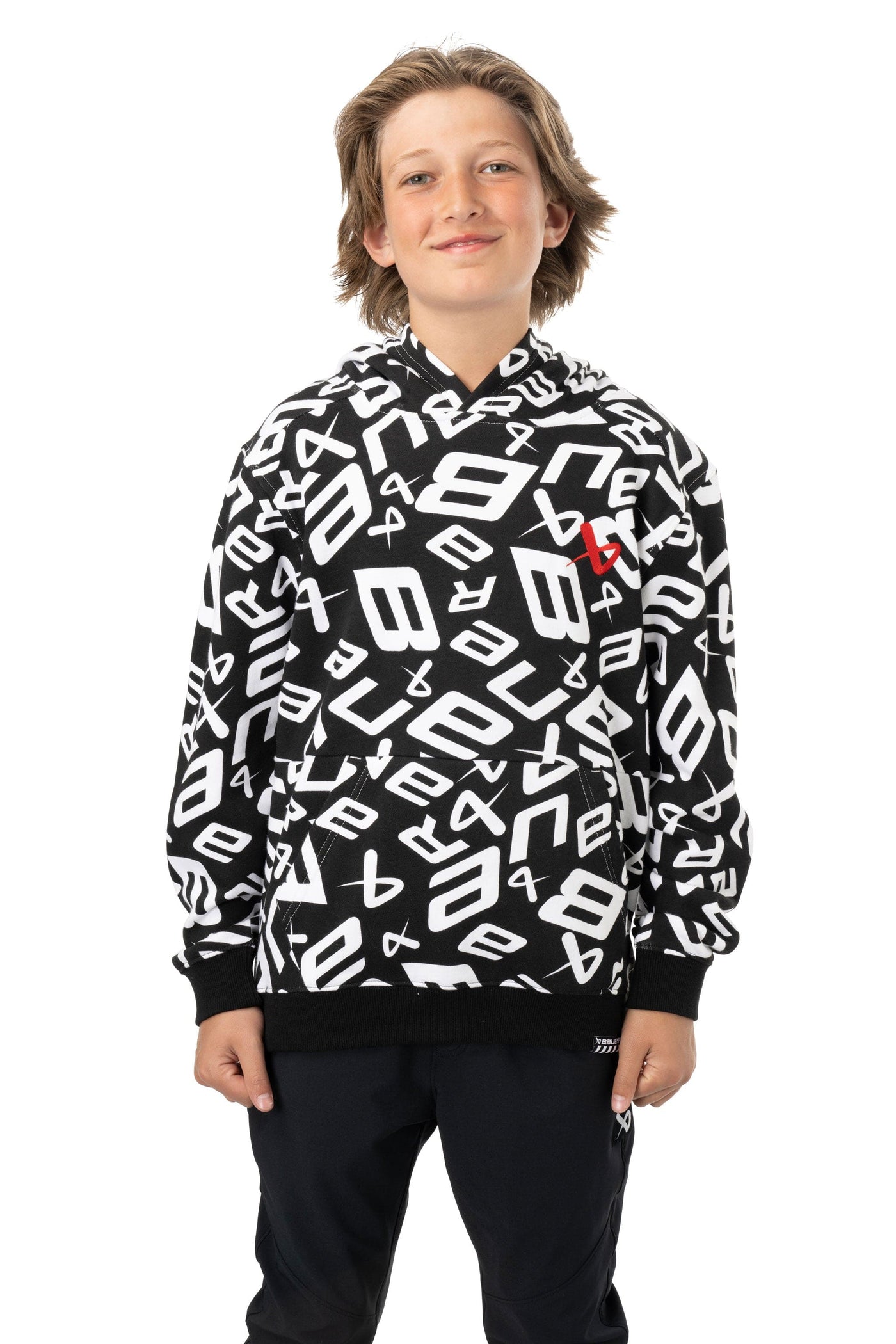 Bauer Scramble Youth Hoody - Black / White - TheHockeyShop.com