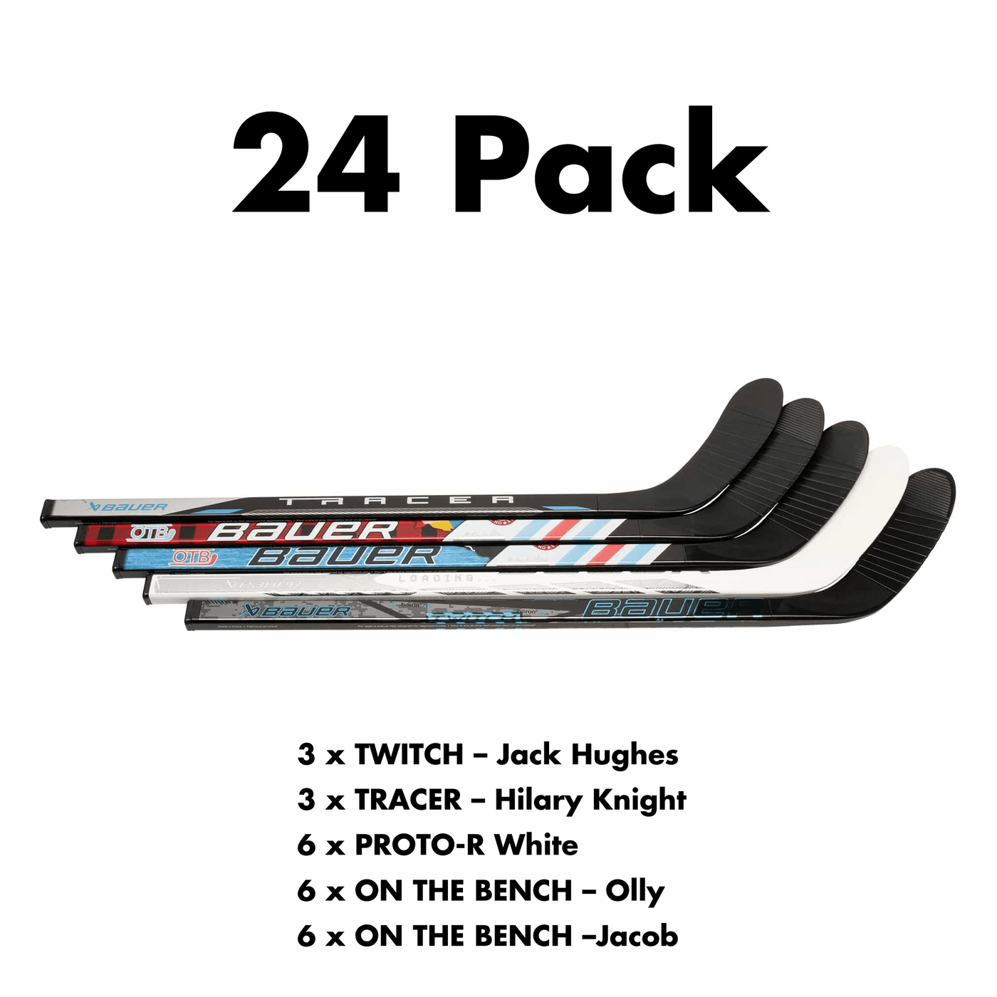 FULL CASE - Bauer Mystery Mini Hockey Sticks - 24 Pack - TheHockeyShop.com