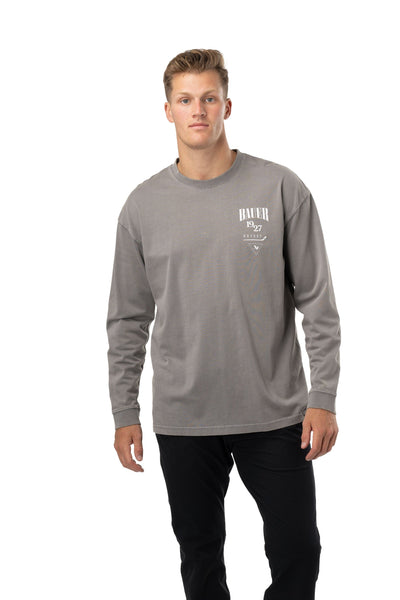 Bauer Acid Wash Longsleeve Shirt Senior - Grey - TheHockeyShop.com