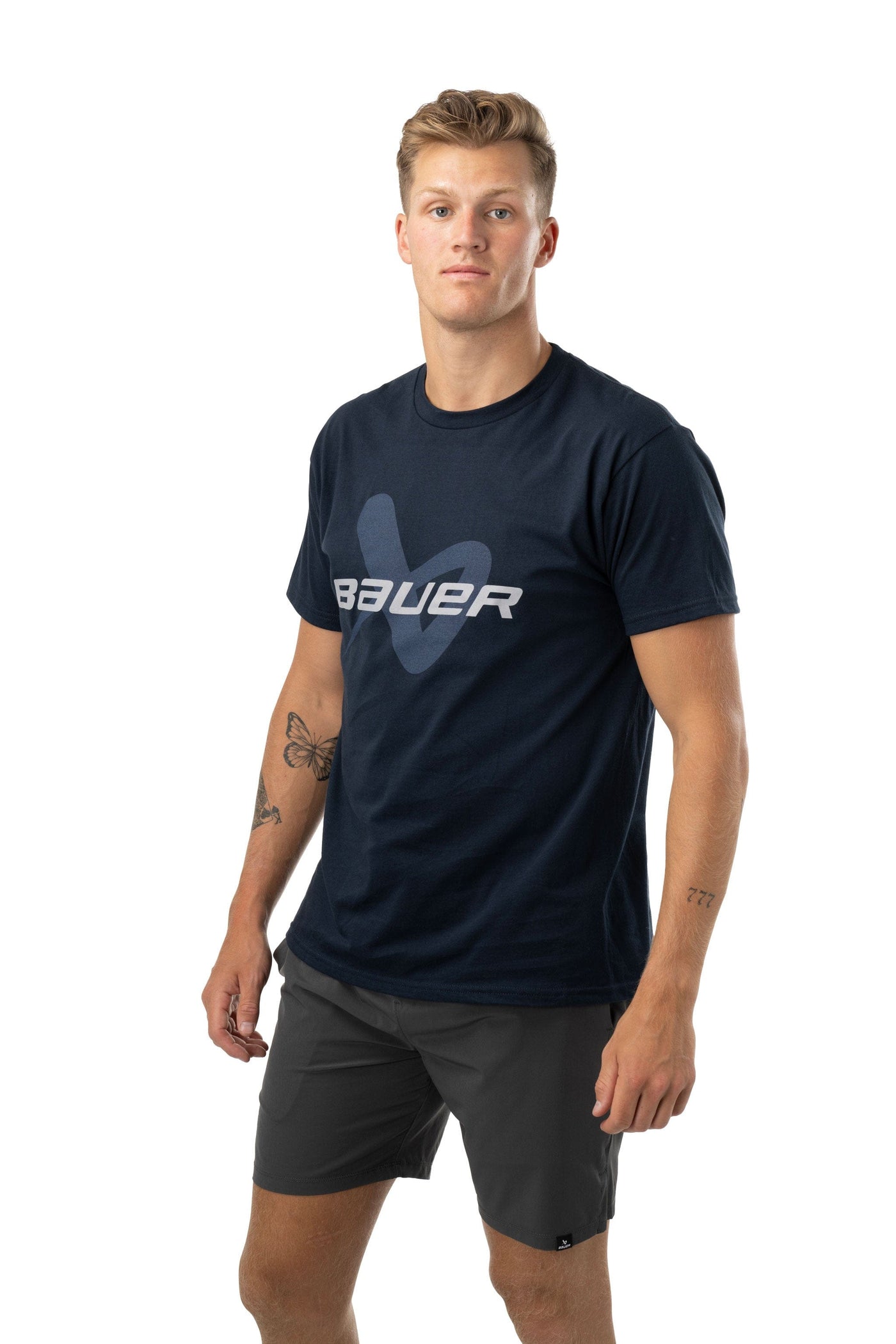 Bauer Core Lockup Shortsleeve Shirt - Navy - TheHockeyShop.com