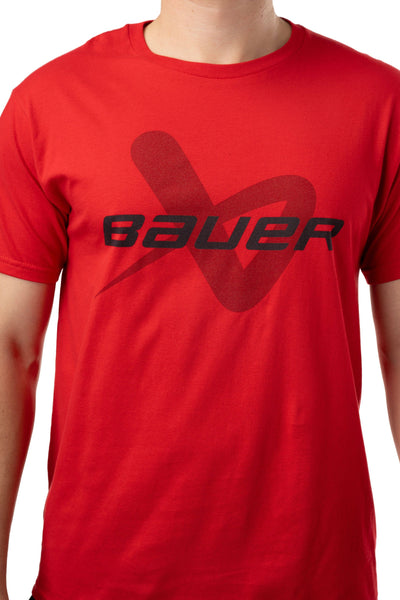 Bauer Core Lockup Shortsleeve Shirt - Red - TheHockeyShop.com