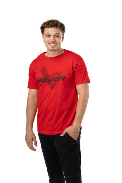 Bauer Core Lockup Shortsleeve Shirt - Red - TheHockeyShop.com