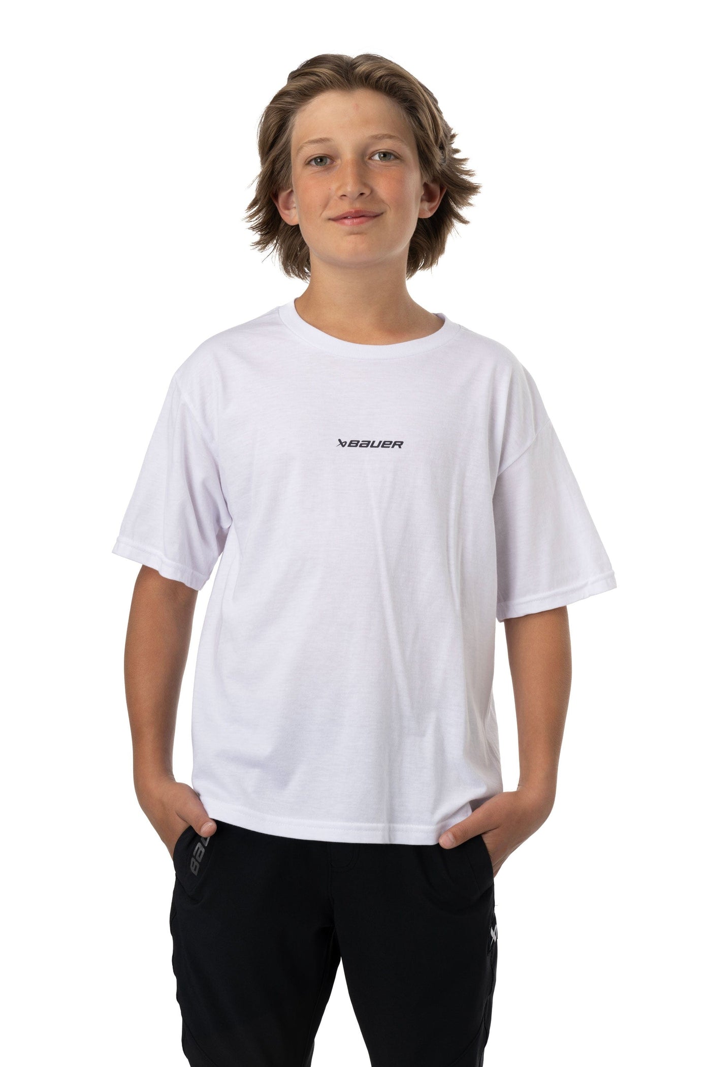 Bauer Core Youth Shortsleeve Shirt - White - TheHockeyShop.com