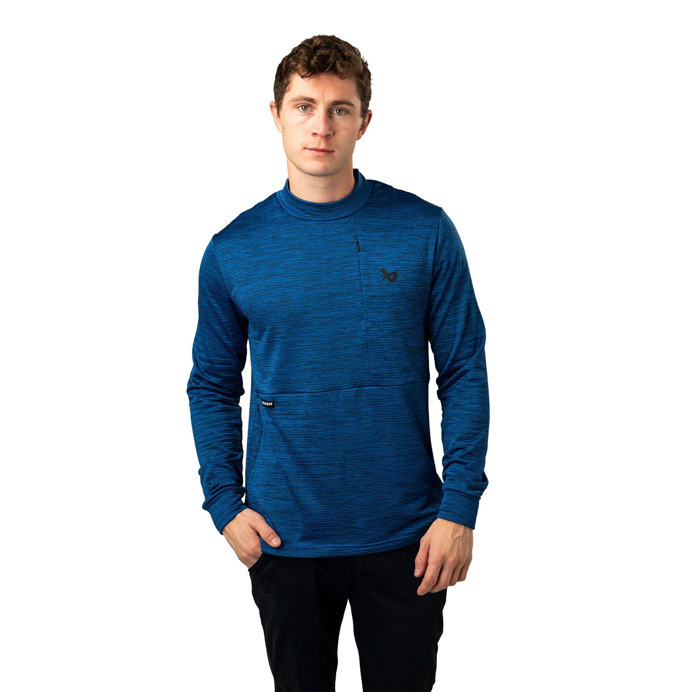 Bauer FLC Mock Neck Long Sleeve - Blue - TheHockeyShop.com