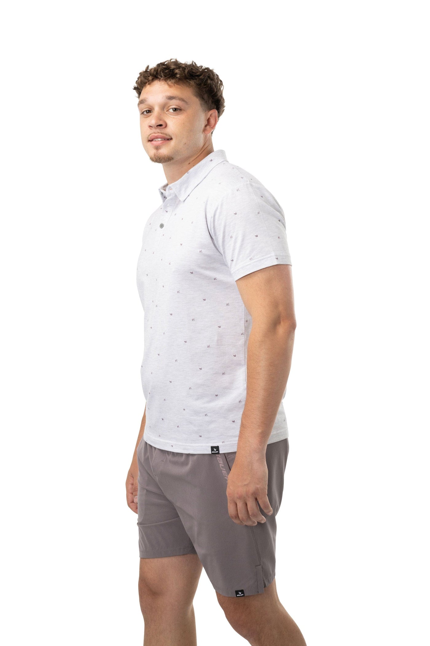 Bauer FLC Performance Printed Polo - Light Grey - TheHockeyShop.com