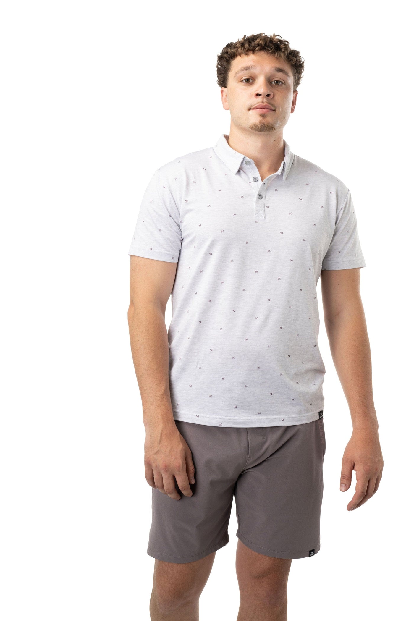 Bauer FLC Performance Printed Polo - Light Grey - TheHockeyShop.com