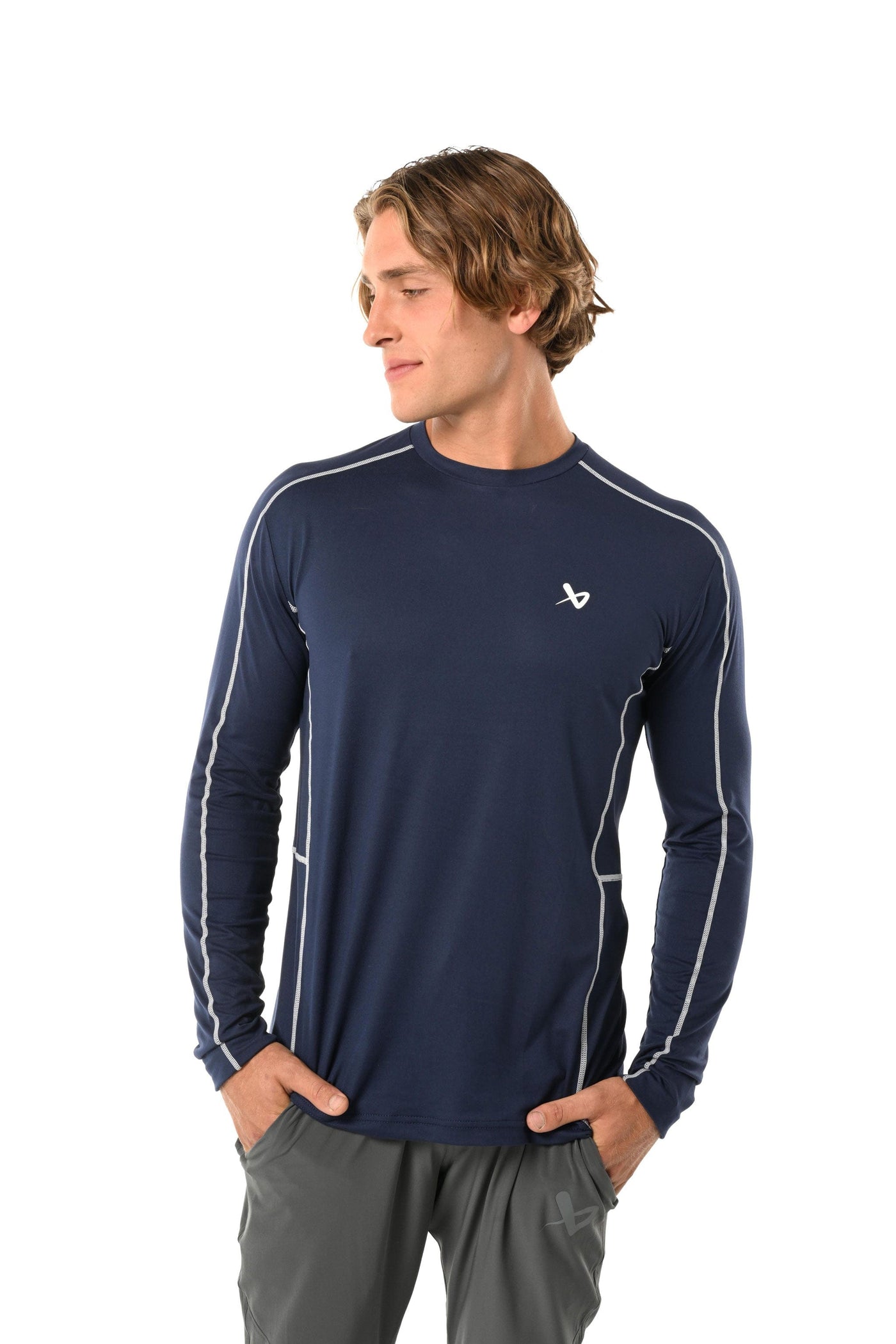 Bauer FLC Training Mens Longsleeve Shirt - Navy - The Hockey Shop Source For Sports