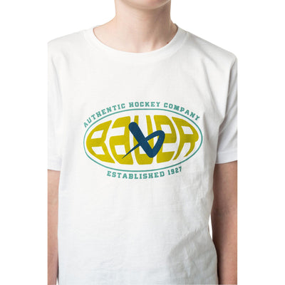 Bauer Graphic Shortsleeve Junior Shirt - White - TheHockeyShop.com