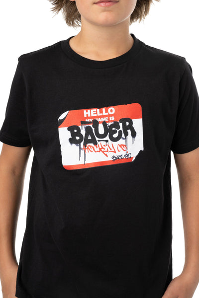 Bauer Name Tag Youth Shortsleeve Shirt - Black - TheHockeyShop.com