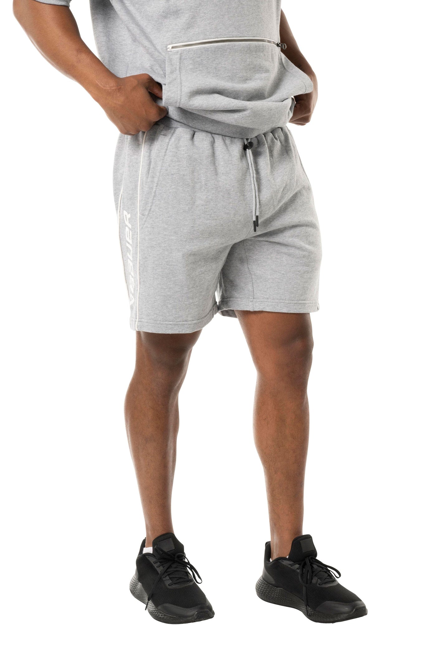 Bauer FLC Mens Knit Shorts - Grey - The Hockey Shop Source For Sports