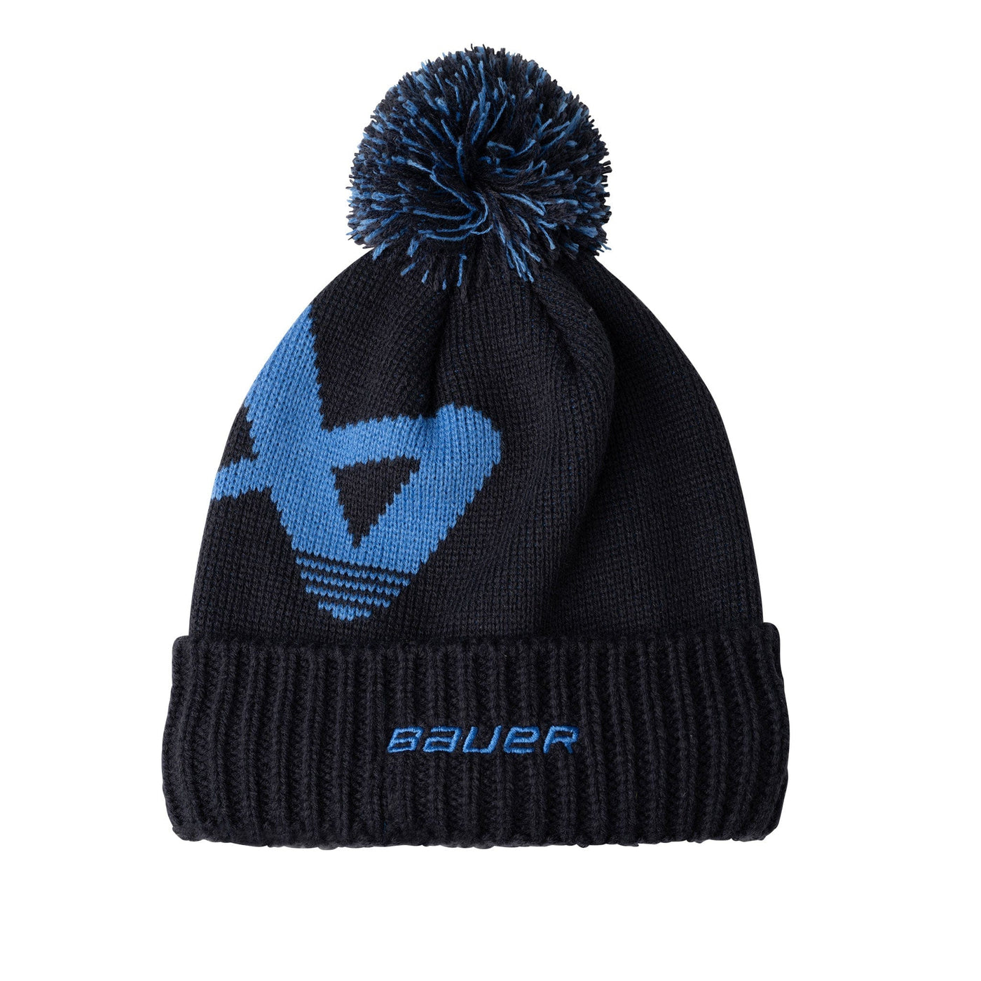 Bauer Intarsia Knit Pom Toque - Navy/Blue - TheHockeyShop.com