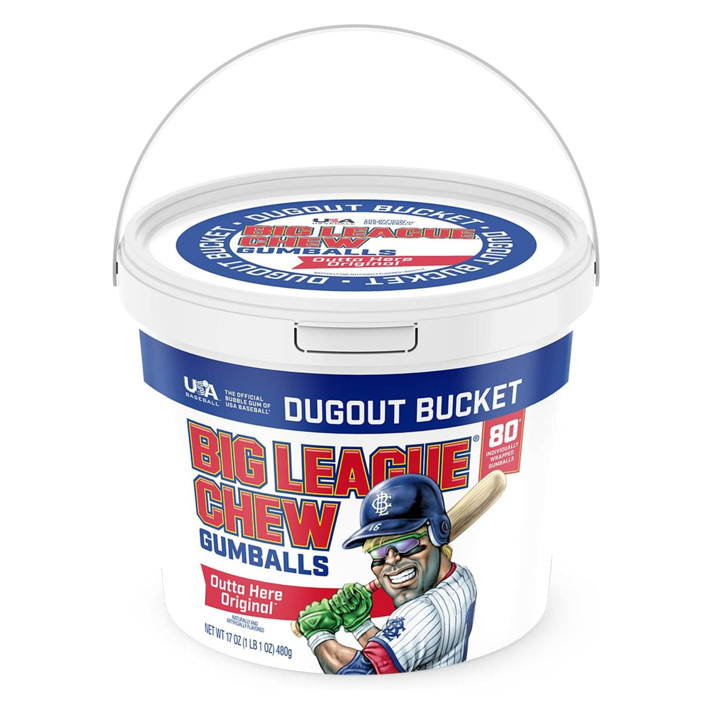 Big League Chew 80ct Bucket Original Bubble Gum - TheHockeyShop.com