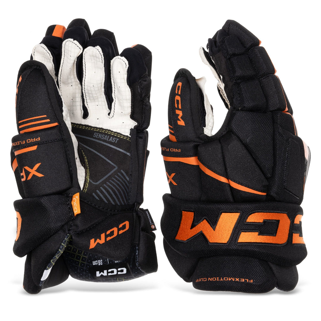 Black and orange hockey gloves online