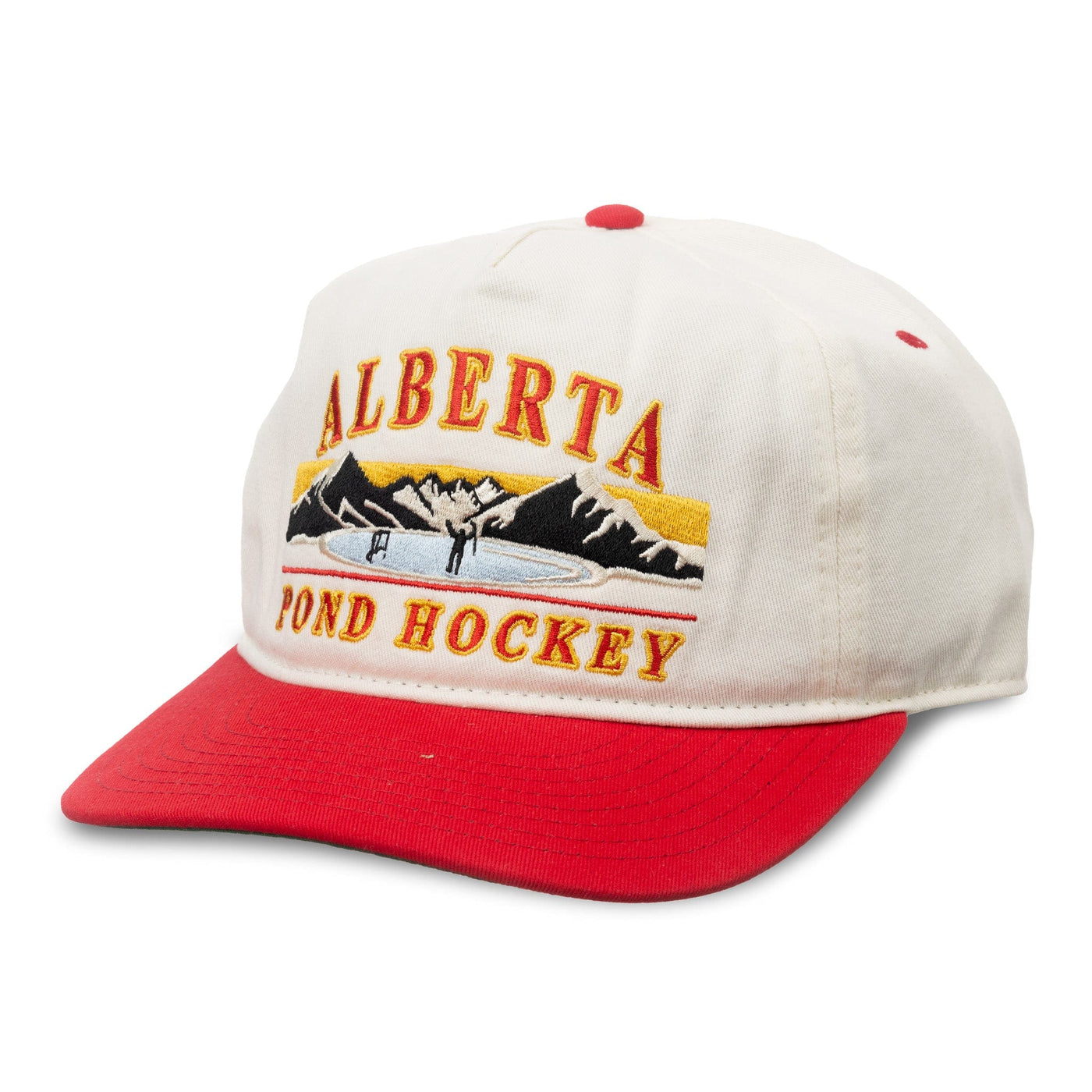 Celly Hockey Alberta Pond Hockey Snapback Hat - Cream / Red - TheHockeyShop.com