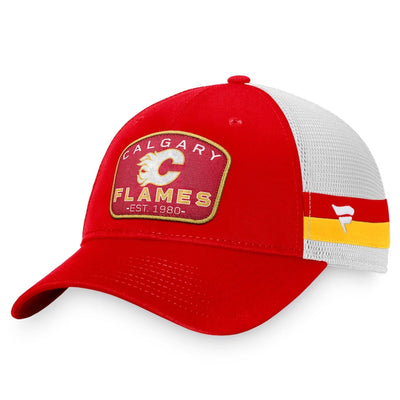 Fanatics Fundamental Structured Trucker w/Stripes Hat - Calgary Flames - TheHockeyShop.com