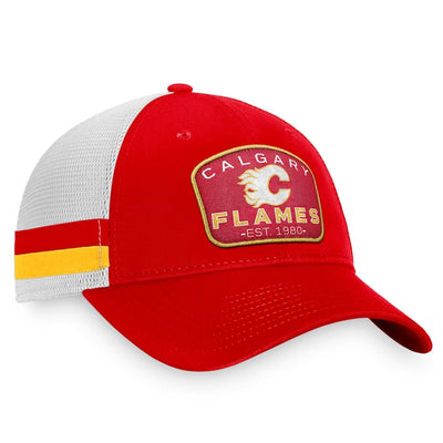 Fanatics Fundamental Structured Trucker w/Stripes Hat - Calgary Flames - TheHockeyShop.com