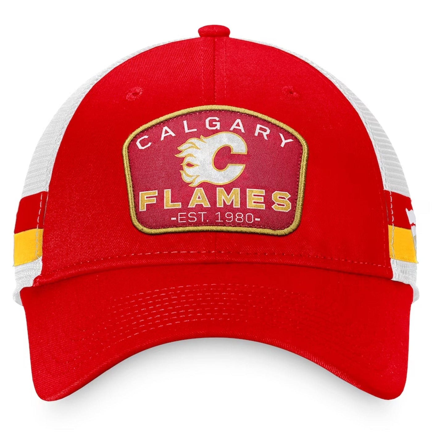 Fanatics Fundamental Structured Trucker w/Stripes Hat - Calgary Flames - TheHockeyShop.com