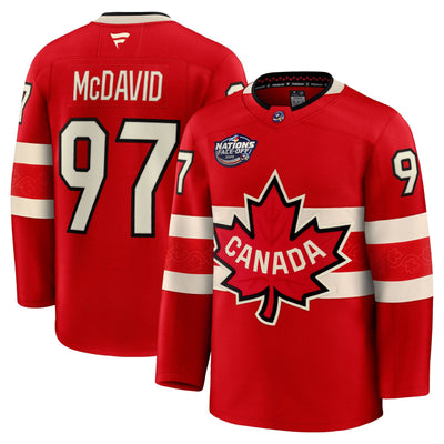 Men's Canada Connor McDavid Fanatics Red 2025 4 Nations Face-Off Premium Player Jersey - TheHockeyShop.com