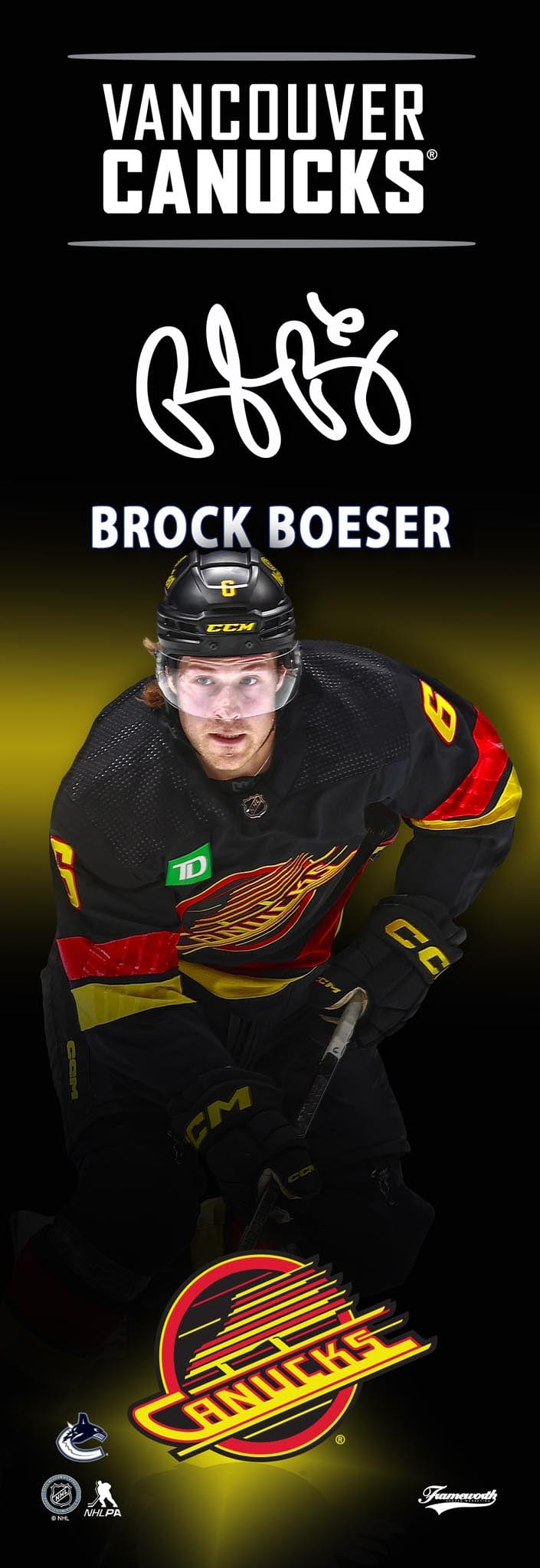 Frameworth Sports NHL Player Plaque - Brock Boeser Third Skate - TheHockeyShop.com