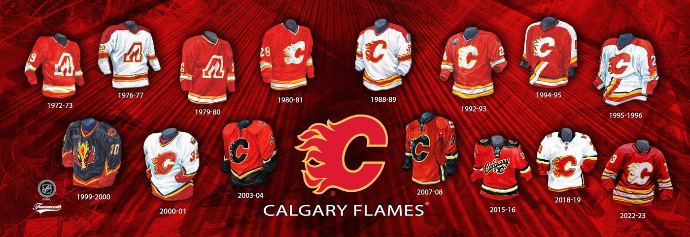 Frameworth Sports NHL Jersey Evolution Plaque - Calgary Flames - The Hockey Shop Source For Sports