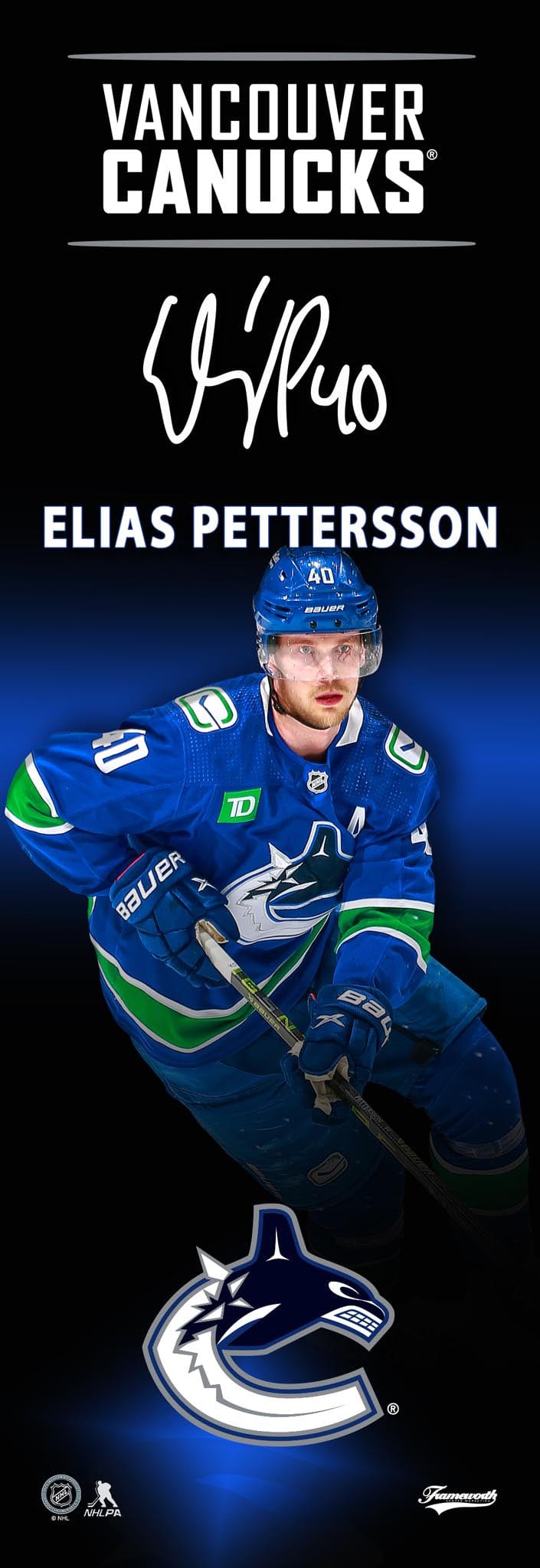 Frameworth Sports NHL Player Plaque - Elias Pettersson - The Hockey Shop Source For Sports