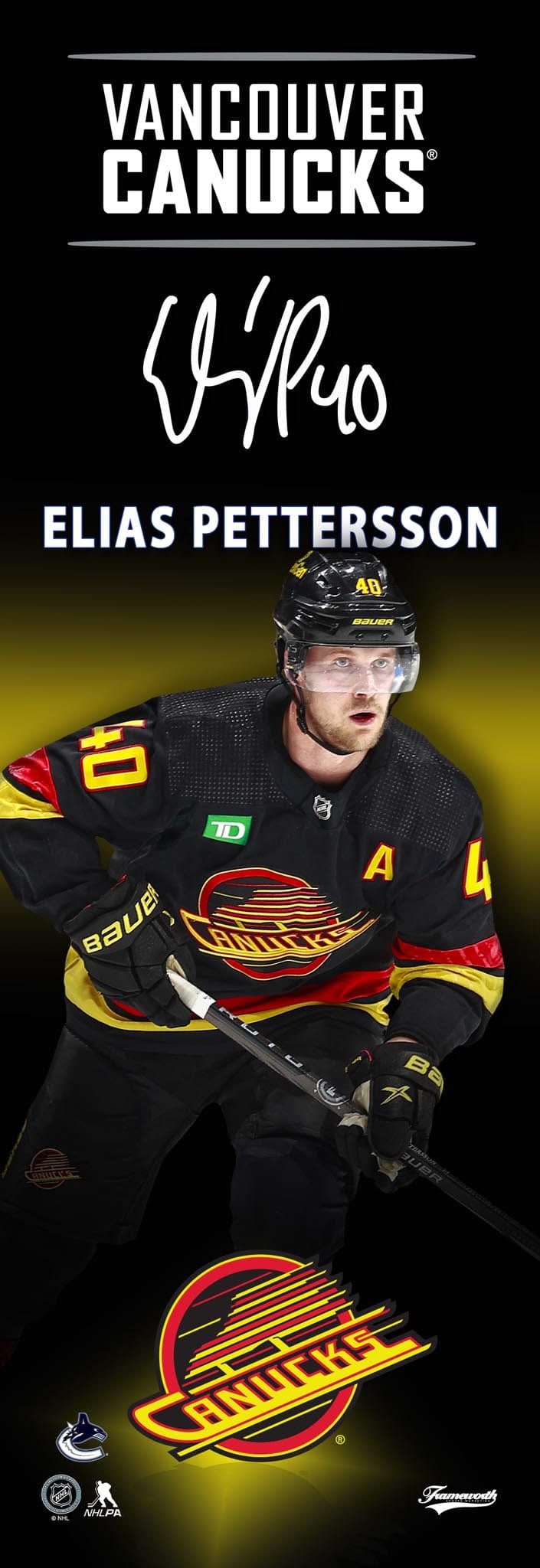 Frameworth Sports NHL Player Plaque - Elias Pettersson Third Skate - TheHockeyShop.com