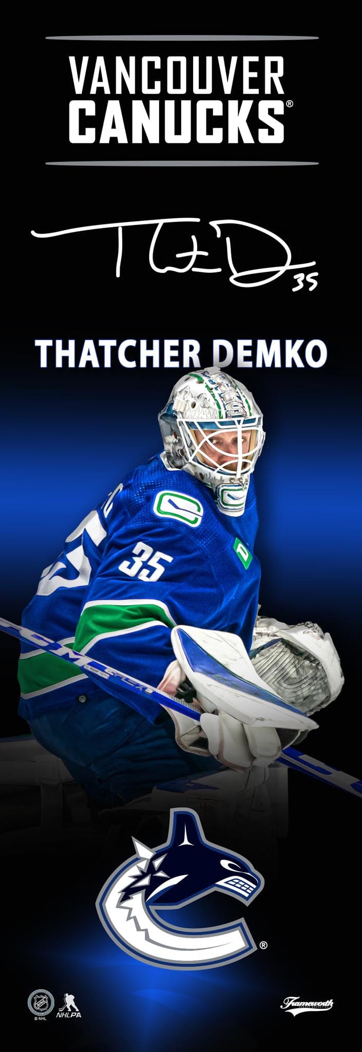 Frameworth Sports NHL Player Plaque - Thatcher Demko - The Hockey Shop Source For Sports