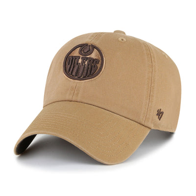 47 Brand NHL Dune Chocolate Clean Up Ballpark Hat - Edmonton Oilers - TheHockeyShop.com