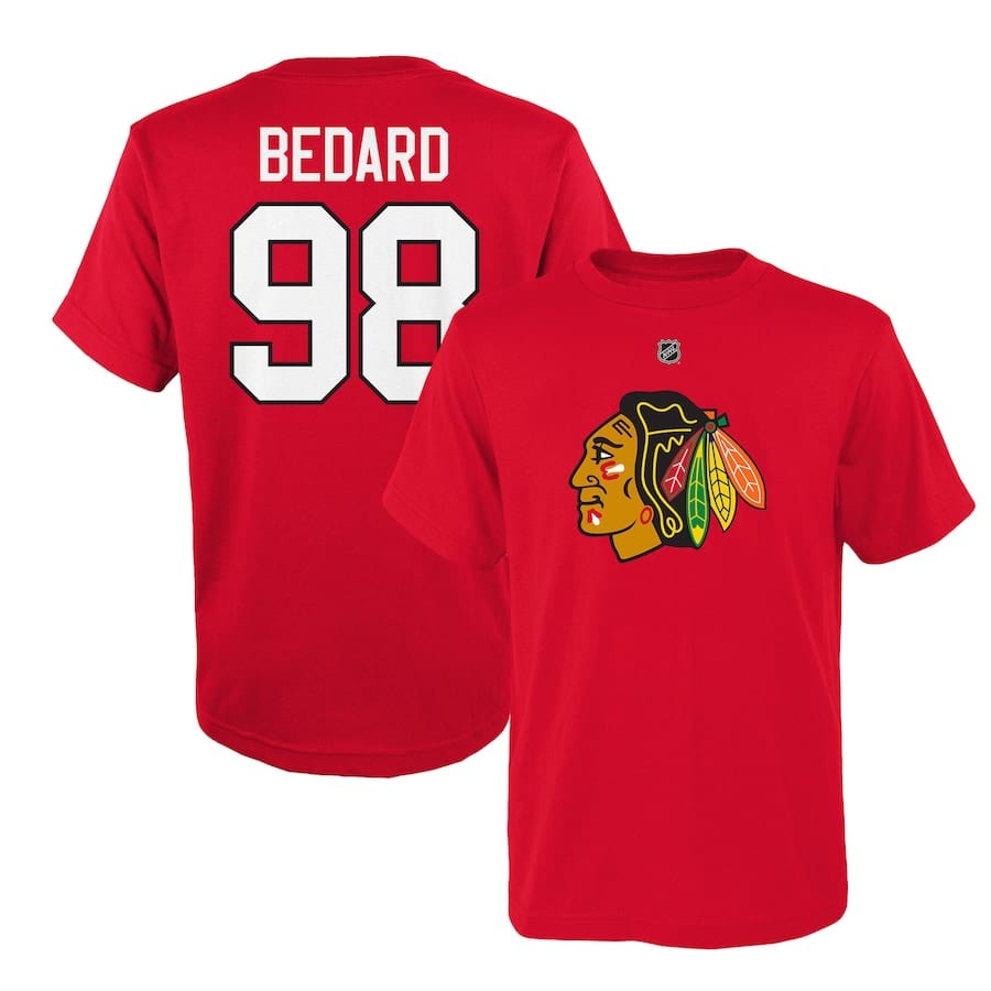 Outer Stuff N&N Primary Logo Youth Shortsleeve Shirt - Chicago Blackhawks Connor Bedard - The Hockey Shop Source For Sports