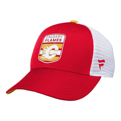 Outer Stuff NHL Draft Structured Trucker Youth Hat - Calgary Flames - TheHockeyShop.com