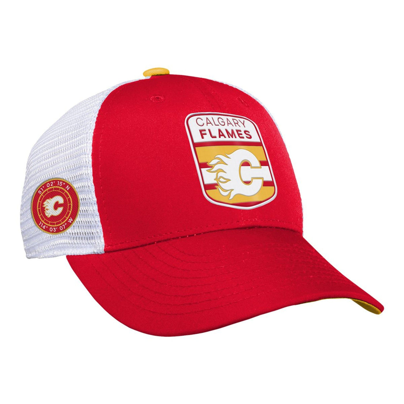 Outer Stuff NHL Draft Structured Trucker Youth Hat - Calgary Flames - TheHockeyShop.com