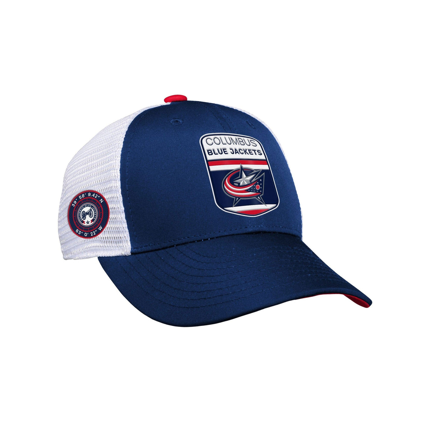 Outer Stuff NHL Draft Structured Trucker Youth Hat - Columbus Blue Jackets - TheHockeyShop.com