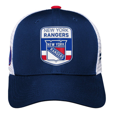 Outer Stuff NHL Draft Structured Trucker Youth Hat - New York Rangers - TheHockeyShop.com