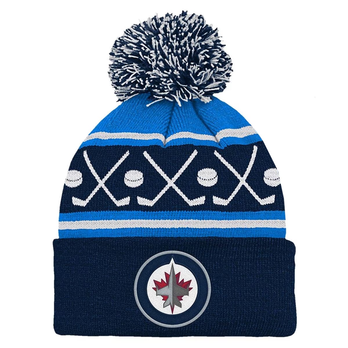 Outer Stuff NHL Faceoff Cuff Pom Toque - Winnipeg Jets - TheHockeyShop.com