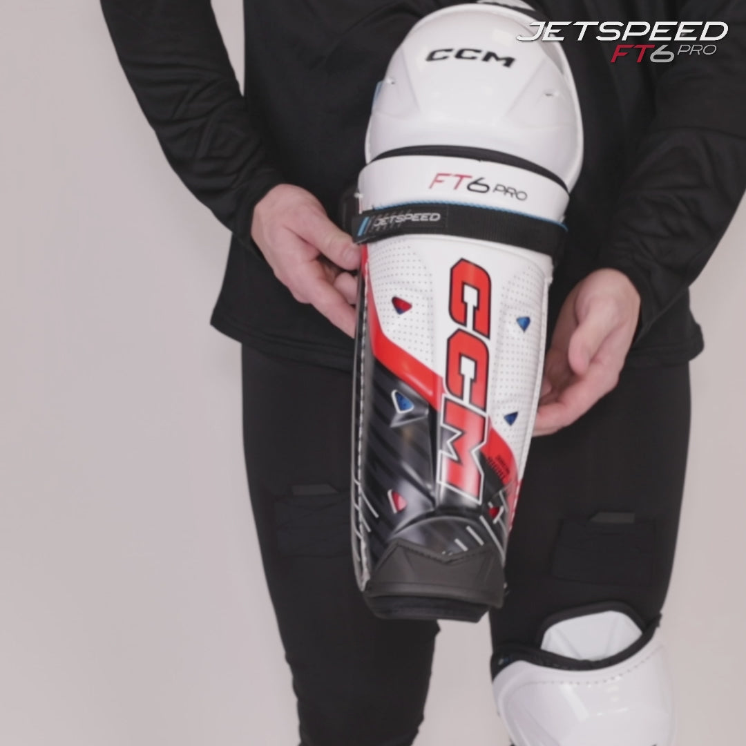 CCM Jetspeed FT6 Pro Junior Hockey Shin Guards