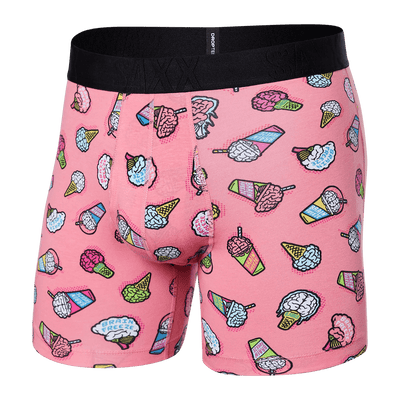 Saxx DropTemp Cooling Cotton Boxers - Brain Freeze - Coral - TheHockeyShop.com