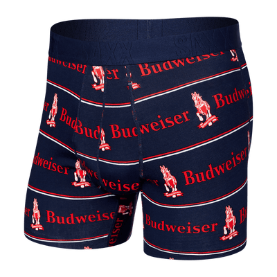 Saxx DropTemp Cooling Cotton Boxers - Pony Bud Stripe - Navy - TheHockeyShop.com