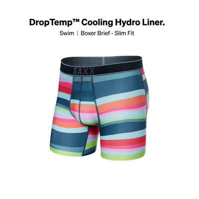 Saxx DropTemp Cooling Hydro Boxers - Cutback Stripe - BRT Multi - TheHockeyShop.com