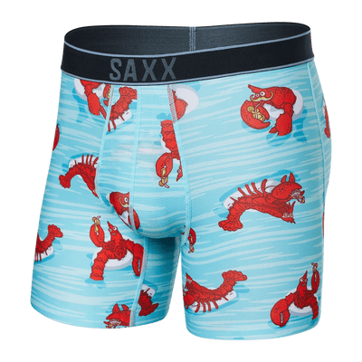 Saxx DropTemp Cooling Hydro Boxers - Lobster Lounge - Aqua - TheHockeyShop.com